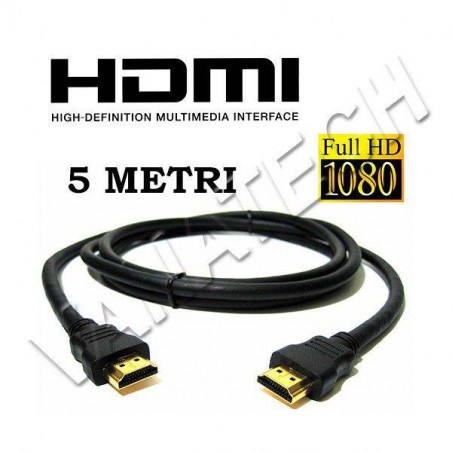 CAVO HDMI DA 5 METRI FULL HD 1080p 3D TV XBOX360 PS3 PC SKY