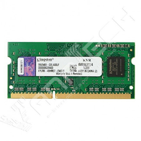 MEMORIA RAM S/O 4GB DDR3 PC 1600  KINGSTON KVR16LS11/4   1,35V