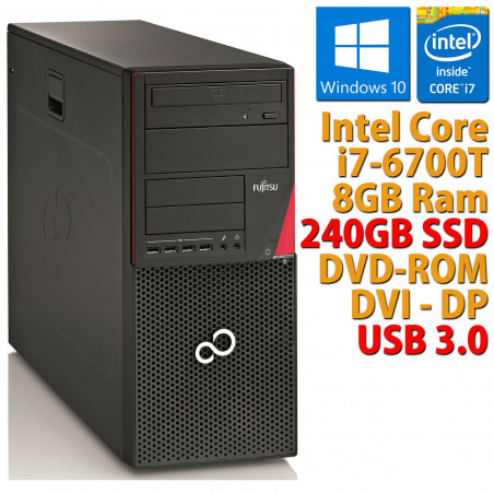 PC COMPUTER DESKTOP RICONDIZIONATO FUJITSU P956 i7-6700T RAM 8GB SSD 240GB WIN10