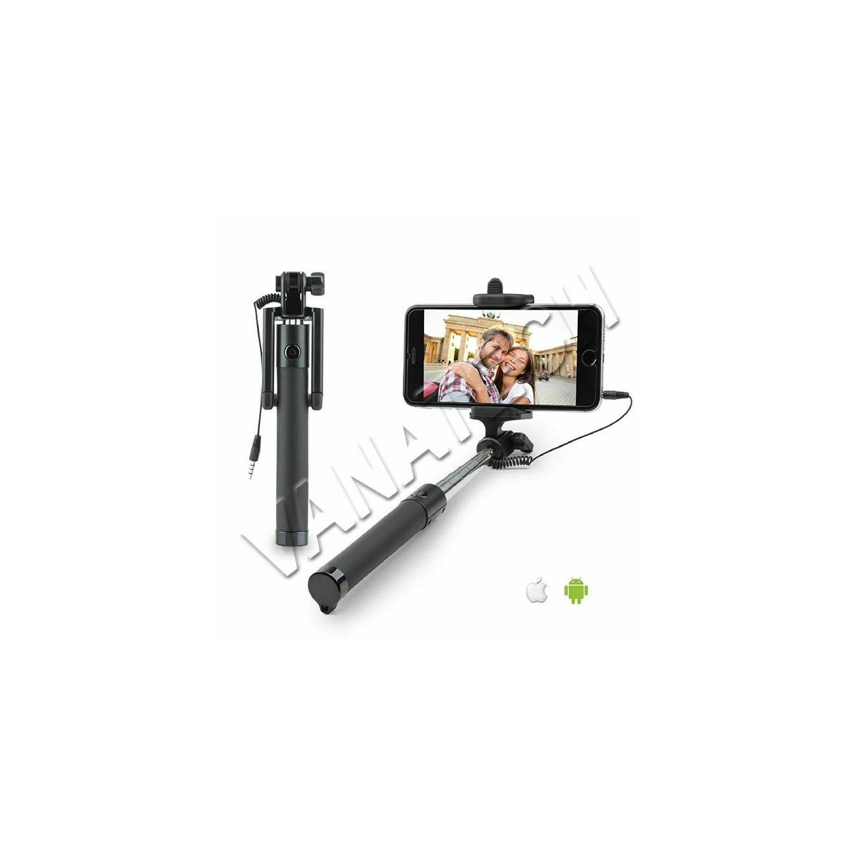Asta Telescopica Per Selfie E Action Cam – Da 53 A 200 Cm, In Alluminio, Testa A Sfera 180°