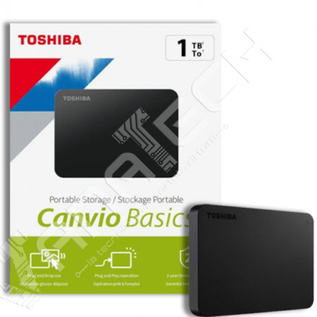 Toshiba HDTB410EK3AA Canvio Basics 1TB Portable External Hard Drive USB 3.0
