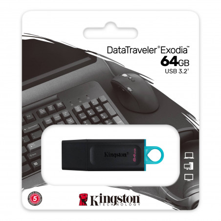 PENDRIVE KINGSTON USB FLASH 64GB USB 3.2 NERA DTX 64GB