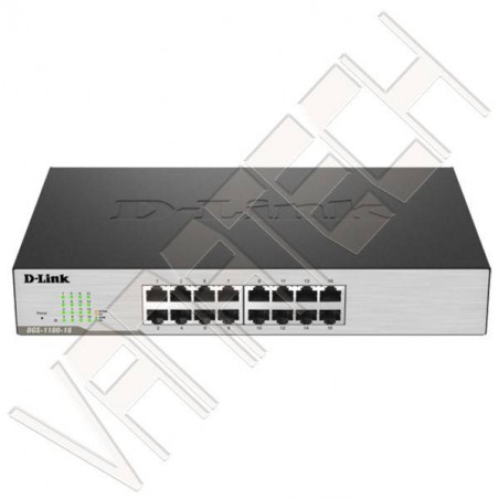 D-LINK HUB RETE 16 PORTE NERO DGS-1100-16 SWITCH EASY SMART MANAGED GIGABIT NUOVO