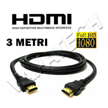 CAVO HDMI DA 3 METRI FULL HD 1080p 3D TV XBOX360 PS3 PC SKY FO-923