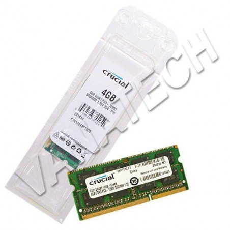 MEMORIA RAM CRUCIAL SO DIMM DDR3 4GB PC3 1600 CT51264BF160BJ